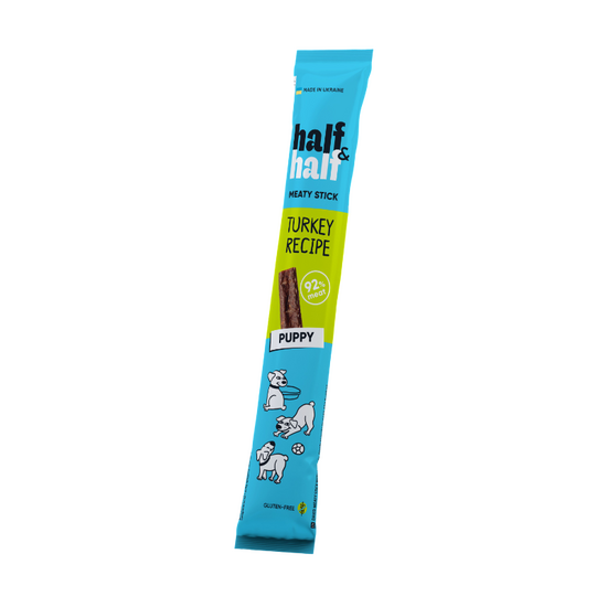 Мясная сушеная палочка HALF&HALF, для щенков, с индейкой, 12 г