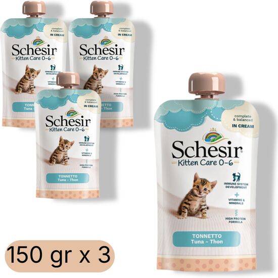 Set hrana umeda SCHESIR, pentru pisoi, cu ton, 150 gr, 3 buc