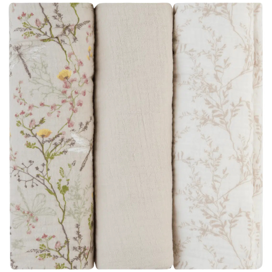 Пеленки KIKKABOO Secret Garden Beige, муслиновые, 100х100 см, 3 шт, изображение 2