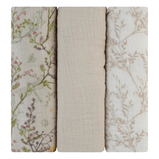 Пеленки KIKKABOO Secret Garden Beige, муслиновые, 75х75 см, 3 шт., изображение 2
