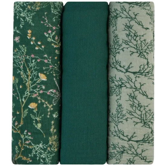 Пеленки KIKKABOO Secret Garden Green, муслиновые, 100х100 см, 3 шт., изображение 2