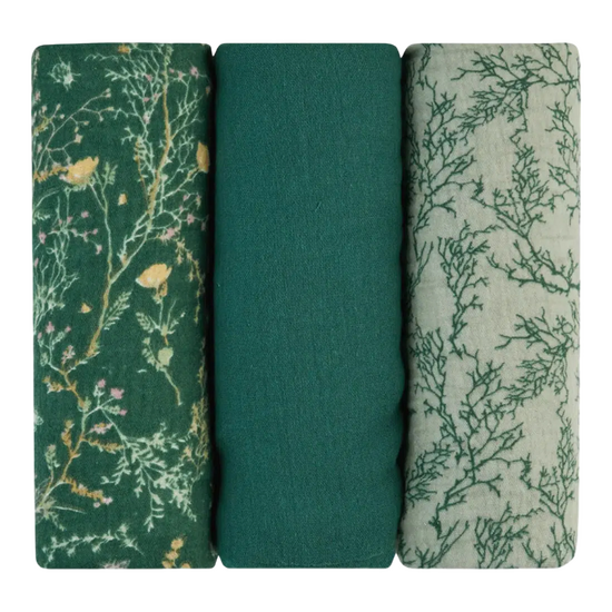 Пеленки KIKKABOO Secret Garden Green, муслиновые, 75х75 см, 3 шт., изображение 2