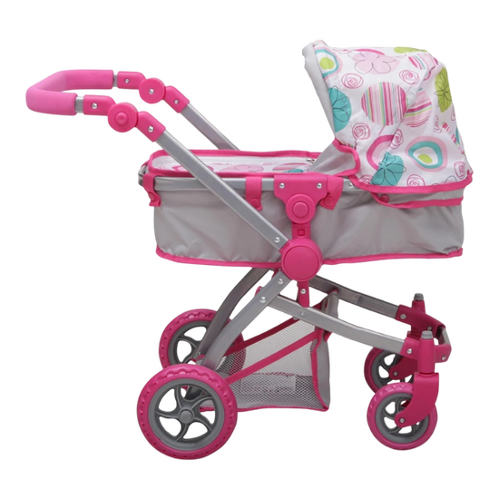 ărucior pentru păpuși MONI Pink Rose (9651B), roz, 4 image