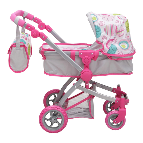 ărucior pentru păpuși MONI Pink Rose (9651B), roz