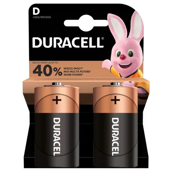 Батарейки DURACELL, тип D (LR20), 2 шт