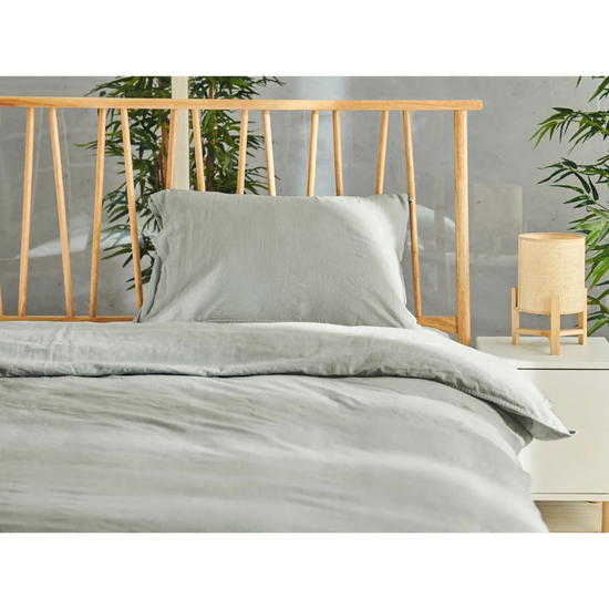 Set lenjerie de pat DORMEO Natures LinenMix Grey, 200×200 cm, gri