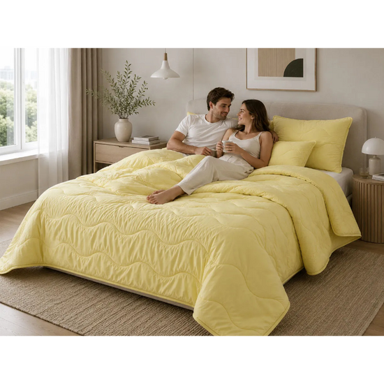 Set plapumă și 2 perne DORMEO Nature Comforter Chamomile, 200x200 cm, 50x70 cm, galben, 3 image