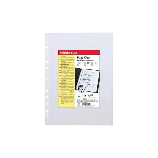 Файлы для документов A4 ERICHKRAUSE Fizzy Clear, прозрачные, 10 шт