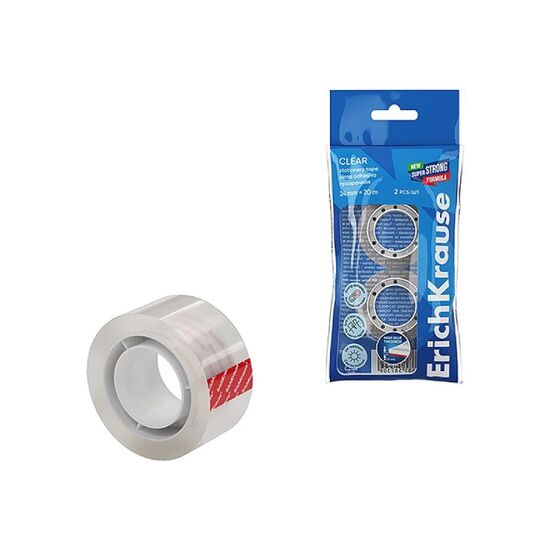 Набор скотчей ERICHKRAUSE Clear, 20 м X 24 мм, 2 шт