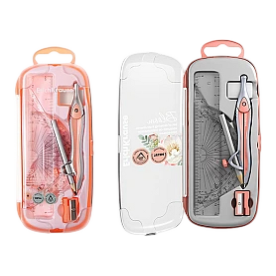 Compas ERICHKRAUSE Pastel Bloom, piersică, în carcasă din plastic