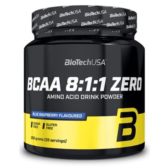 Supliment alimentar BIOTECHUSA BCAA 8:1:1 ZERO zmeura albastra, 250 g