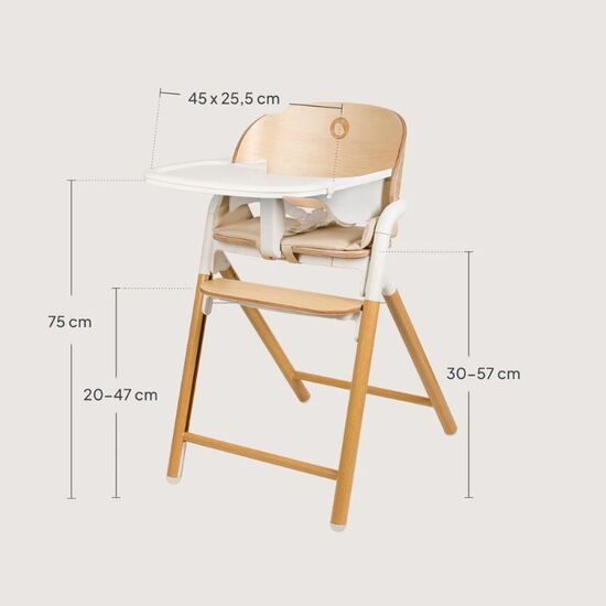 Scaun de masa LIONELO 3in1 Celia White Natural Wood, 6 image