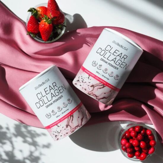 Supliment alimentar BIOTECHUSA Clear Collagen capsuni-merisor, 308 g, 3 image