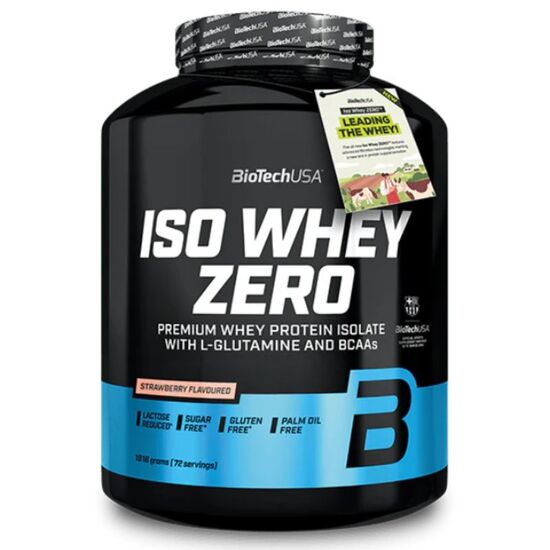 Proteina BIOTECHUSA IsoWhey Zero capsuni, 1.8 kg