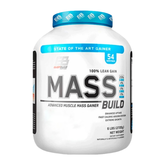 Gainer EVERBUILD 100% Mass Build Apple, Măr, 2720 g