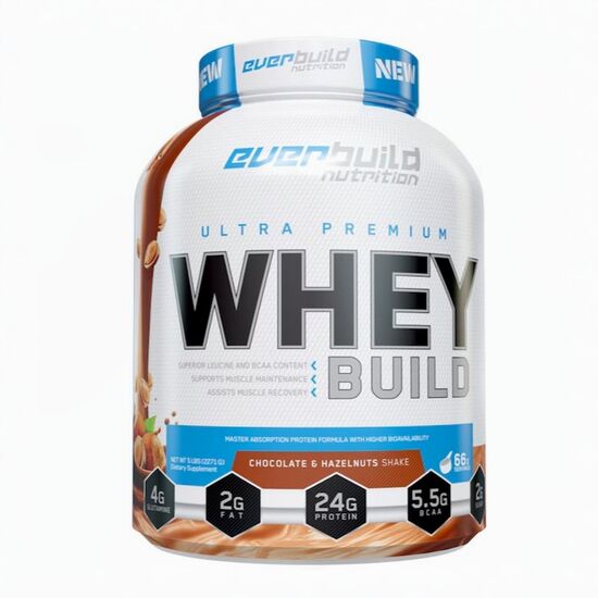 Proteină din zer EVERBUILD Ultra Premium Whey Build Chocolate Hazelnut, Ciocolată și alune de pădure, 2270 g