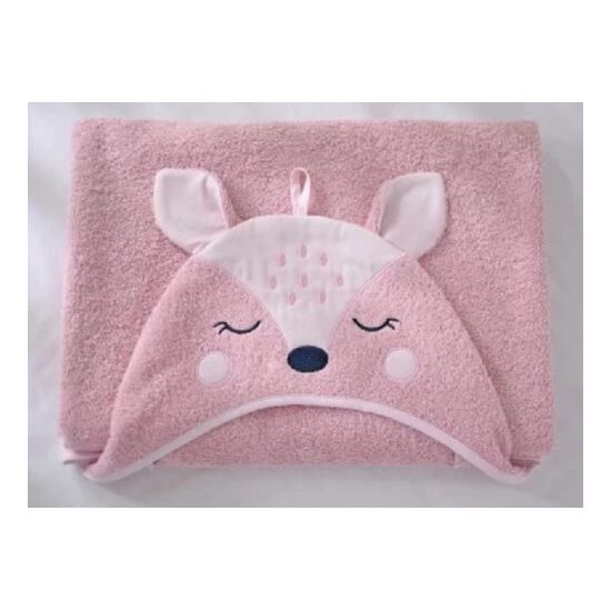 Prosop cu glugă pentru copii VERES Bambi Pink 190.51-1, 80x120 cm, roz