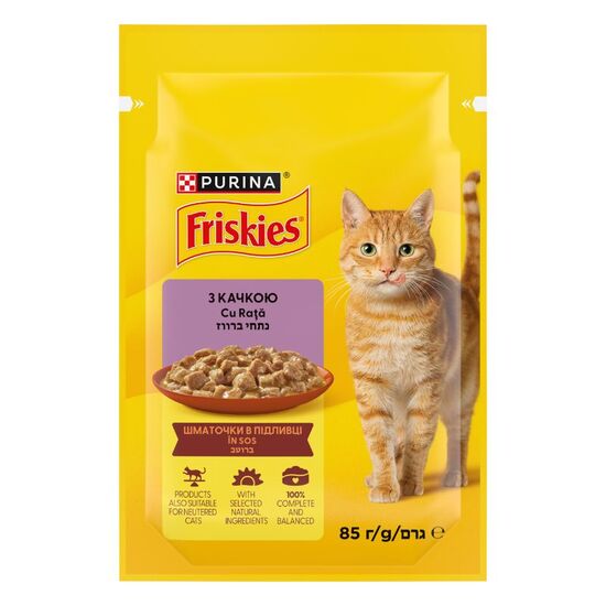 Hrana umeda pentru pisici FRISKIES Rata, 85g