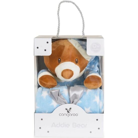 Paturica MONI Addie Bear Blue cu jucarie de plus, 90x75 cm, 2 image