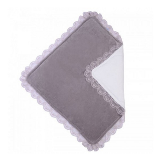 Păturică-plic pentru copii VERES Velour lace taup grey 125.06.04, 80x80 cm, 2 image
