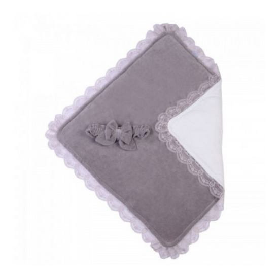 Păturică-plic pentru copii VERES Velour lace taup grey 125.06.04, 80x80 cm, 4 image