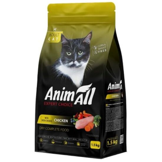 Сухой корм для кошек ANIMALL со свежей курицей, 1.5 кг