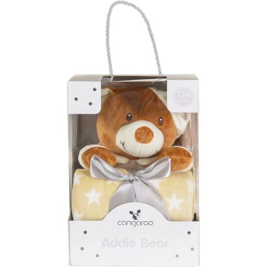 Paturica MONI Addie Bear Beige cu jucarie de plus, 90x75 cm, 2 image