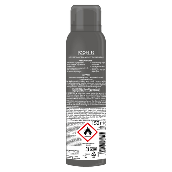 Deodorant antiperspirant spray pentru bărbaţi ICON16 Unstoppable, 150 ml, 2 image