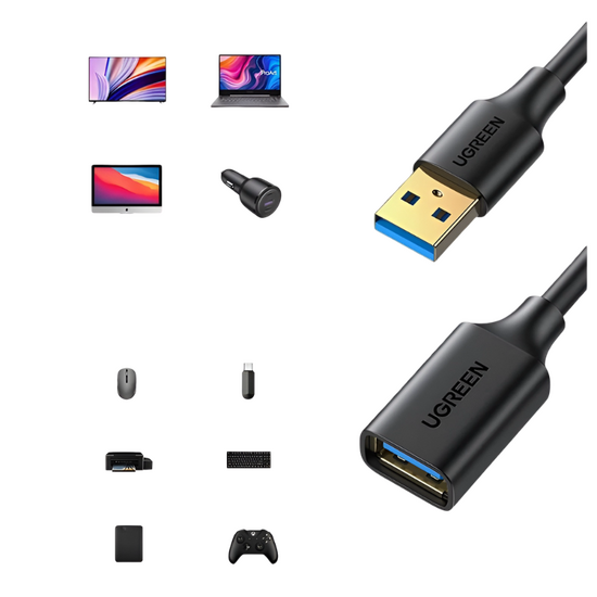 Удлинитель USB UGREEN 3.0 US129, 1,5 м, черный, изображение 3