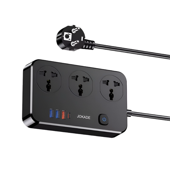 Удлинитель JOKADE универсальный JB058, 3 розетки + USB-C 3 А, 1,5 м, черный, изображение 2