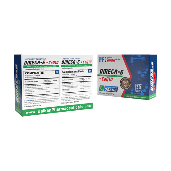 Пищевая добавка BALKAN PHARM Omega-6 + CoQ10, 30 капсул, изображение 2