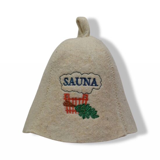 Căciulă pentru saună WOODENLANDIA "SAUNA", din pâslă naturală