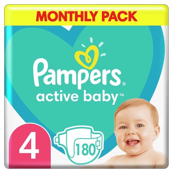 Scutece pentru copii PAMPERS Mega Box Maxi № 4, 9-14 kg, 180 buc, 2 image