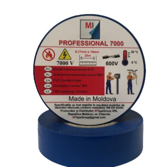 Banda Electroizolanta MTP PRO, albastru, 0,17 mm x 19 mm x 20 m