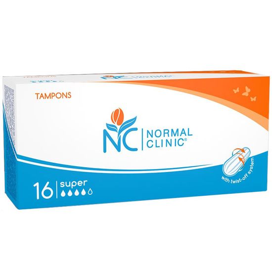 Тампоны Normal Clinic Super, 4 капли, 16 шт.