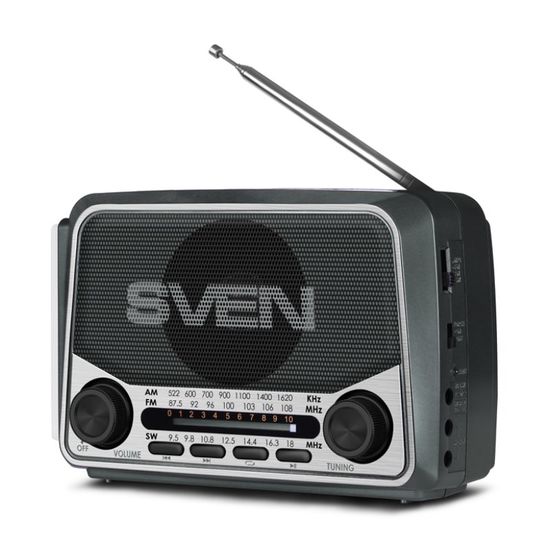 Boxa portativa SVEN SRP-525, FM/AM/SW Radio, gri, 3W, 2 image