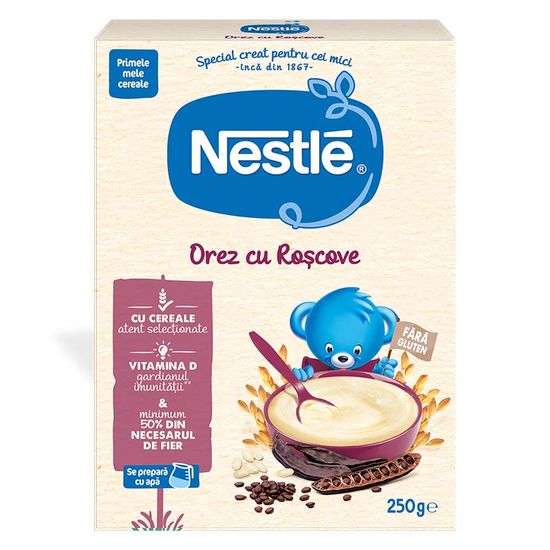 Terci NESTLE orez-roscove fara lapte, 250 gr
