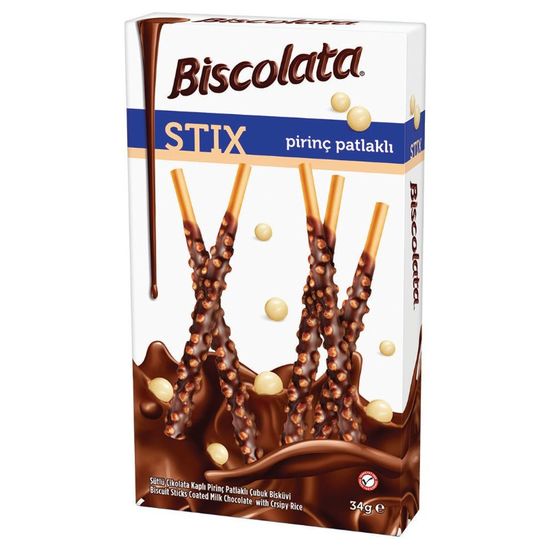 Печенье BISCOLATA Stix, Воздушный рис, 34 гр