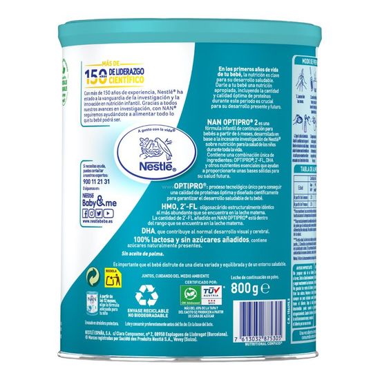 Formula de lapte NAN 2 Optipro, pentru 6-12 luni, 800 g, 3 image