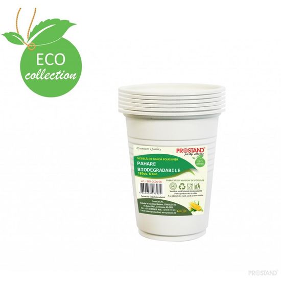 Pahare BIO PROSTAND, din amidon de porumb, 180 ml, 6 buc, 2 image