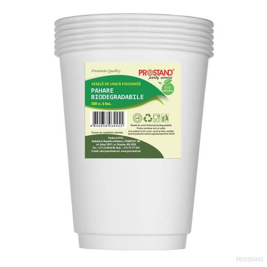 Pahar hartie BIO-500-06 PROSTAND, 500 ml, 6 buc, 2 image