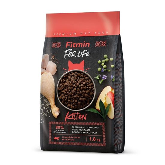 Hrana pentru pisici FITMIN cat For Life Kitten, gaina, uscata, 1.8 kg