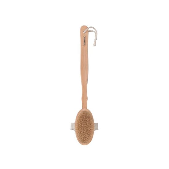 Perie de baie TITANIA cu maner lung cap de perie detasabil din lemn 43 cm