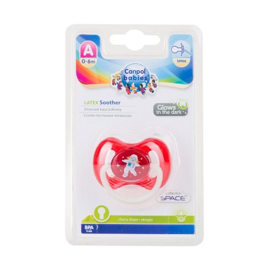 Suzeta CANPOL Space, latex, rotund, 0-6 luni