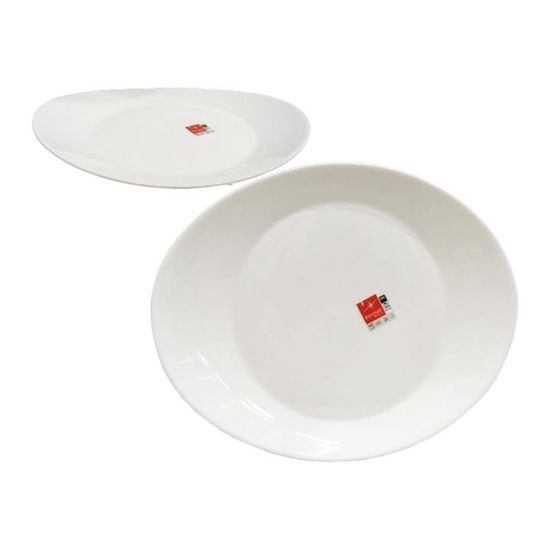 Platou oval BORMIOLI ROCCO Prometeo alb, opalglass, 31.5X26 cm, 2 image