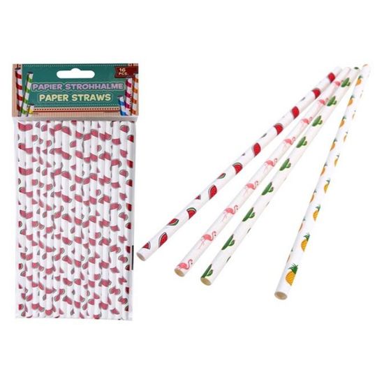 Set paie din hartie pentru cocktail, 19.5 cm, 16 buc