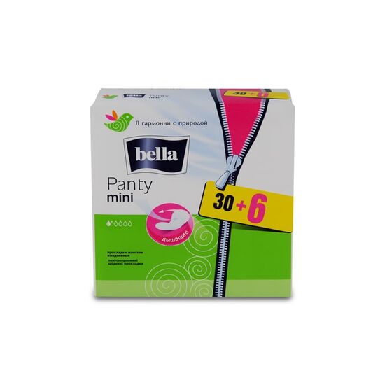 Прокладки ежедневные BELLA Panty Plus 1 капля 30+6 шт