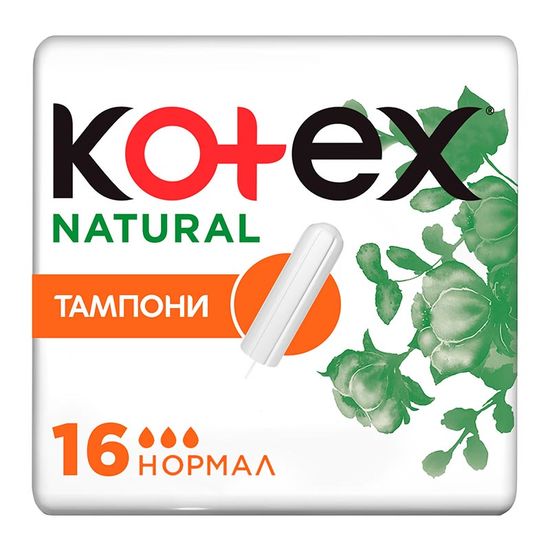 Тампоны Kotex Natural Normal, 3 капли, 16 шт.