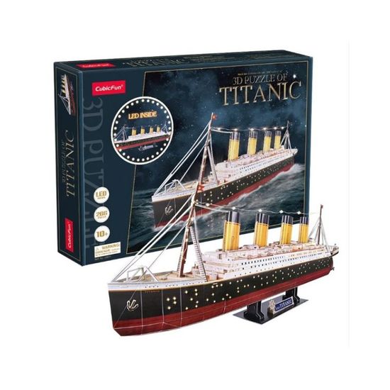 3D puzzle CUBICFUN Titanic, cu iluminare LED, 266 elemente, 2 image