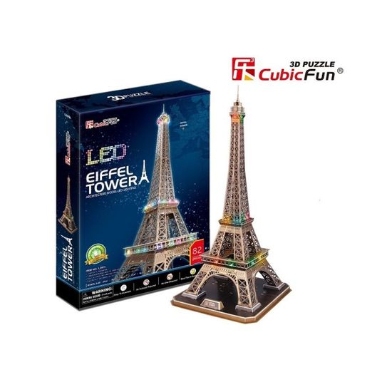 3D пазл CUBICFUN Эйфелева башня, с подсветкой, 82 элементов, изображение 2